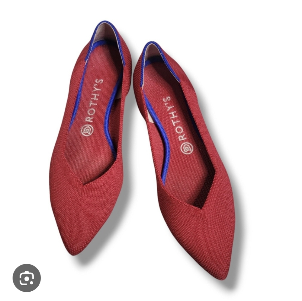 Rothy's The Point Flat Shoes In Red 8